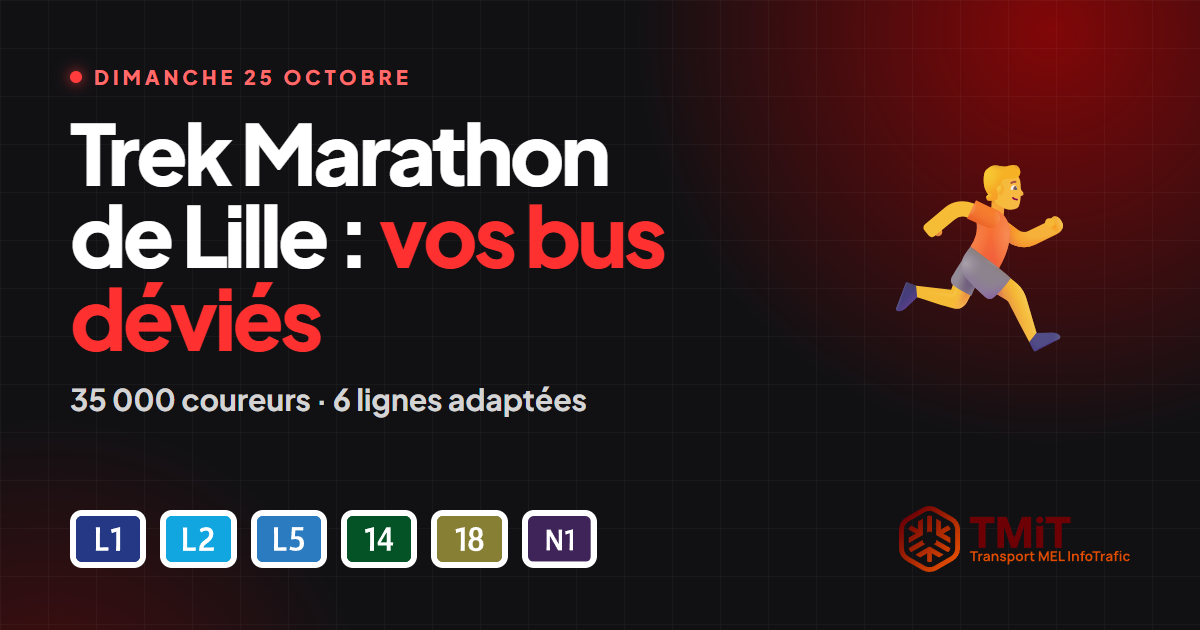 Trek Marathon de Lille le 25 octobre : vos bus déviés, ligne par ligne